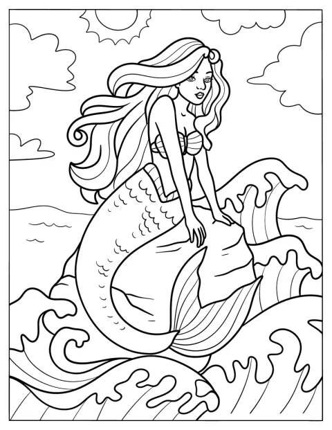 人魚の塗り絵 2
