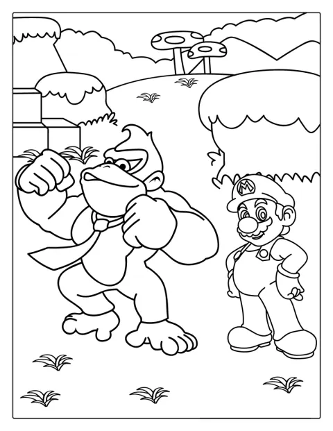 Mario aparece junto a Donkey Kong en una escena del videojuego.