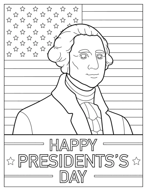 Il ritratto di George Washington accompagna le parole «Happy President’s Day».
