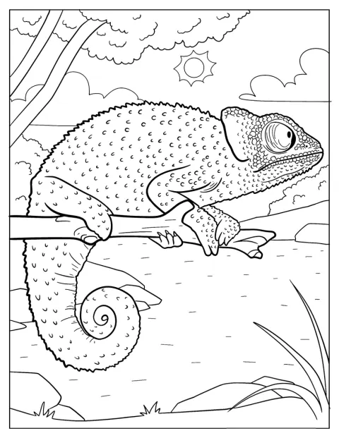 Coarse Chameleon Coloring Page
