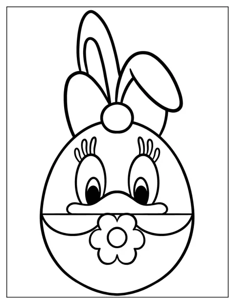 Daisy Duck ist auf einem Osterei abgebildet.