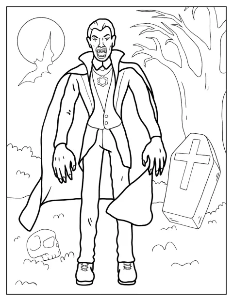 Ein Vampir ist passend zu Halloween dargestellt.