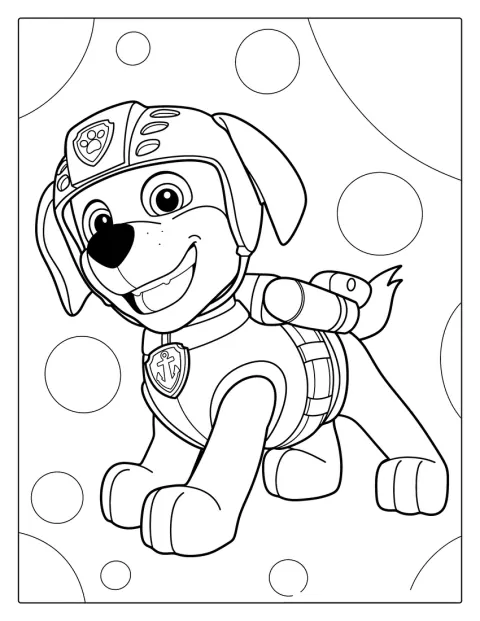 Zuma, le chiot de Paw Patrol, est représenté seul.