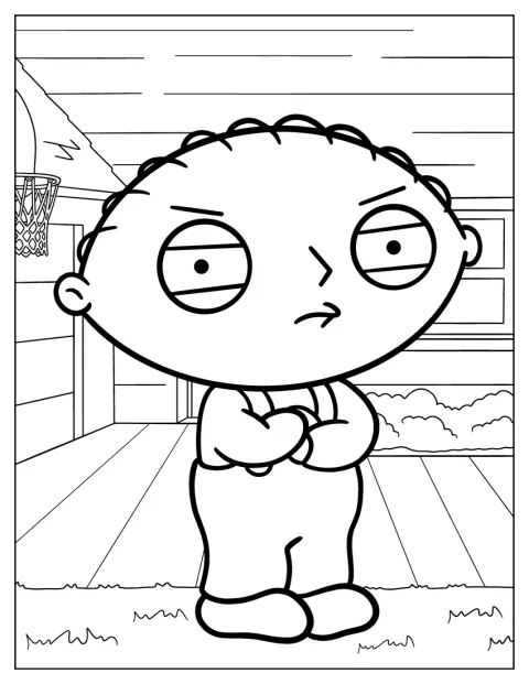 Stewie Griffin se tváří rozzlobeně.