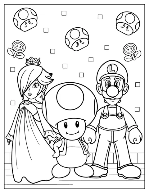 Rosalinda è insieme a Toad e Luigi.