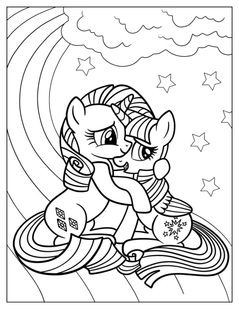 Rarity serre Twilight Sparkle dans ses bras.