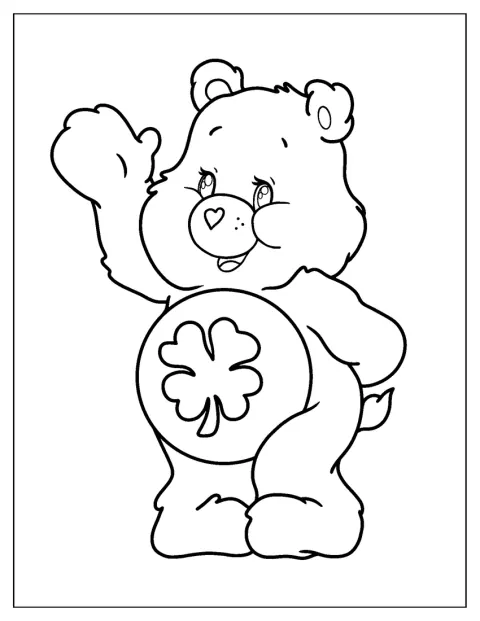 Good Luck Bear integet a mancsával.