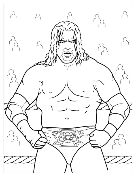 Triple H stojí v zápasnickém ringu.