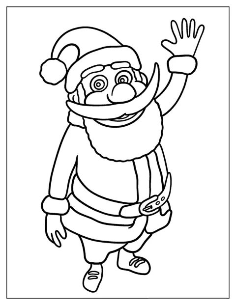 Babbo Natale ha una grande barba bianca.