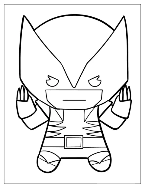 Wolverine je zobrazený jako drobná chibi postavička.