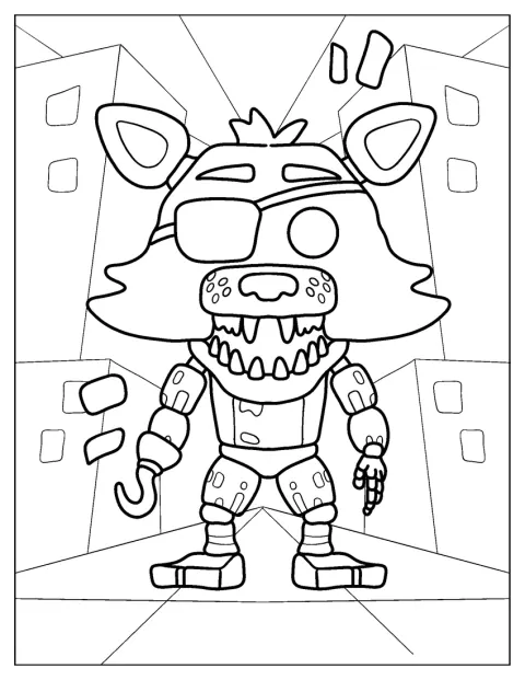 Foxy fra Five Nights At Freddy’s er fremstilt som en Funko Pop-figur.