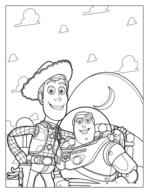 Buzz și Woody apar împreună.