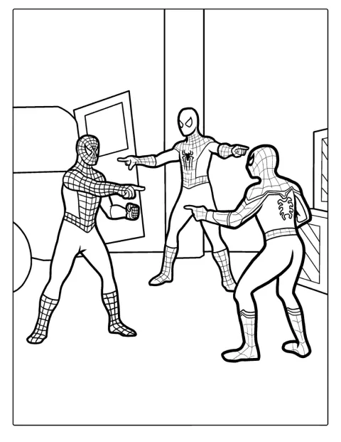 Spider-Man pekar rakt fram i en välkänd memepose.
