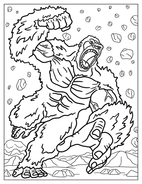King Kong biegnie przed siebie.
