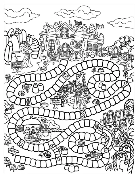 Terninger fra spillet Candyland ligger klare til å rulle.