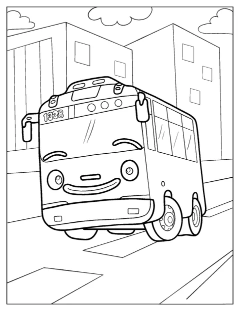 Autobus Gani je zobrazený v jednoduchém obrysu.