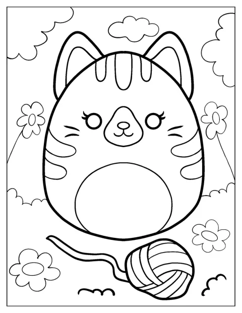 A gata ruiva Squishmallow Gigi surge sozinha na imagem.
