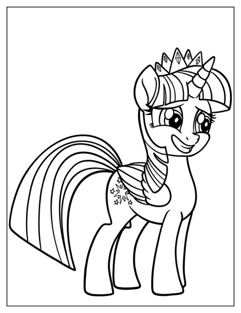Med et stort smil står Twilight Sparkle klar til å hilse.