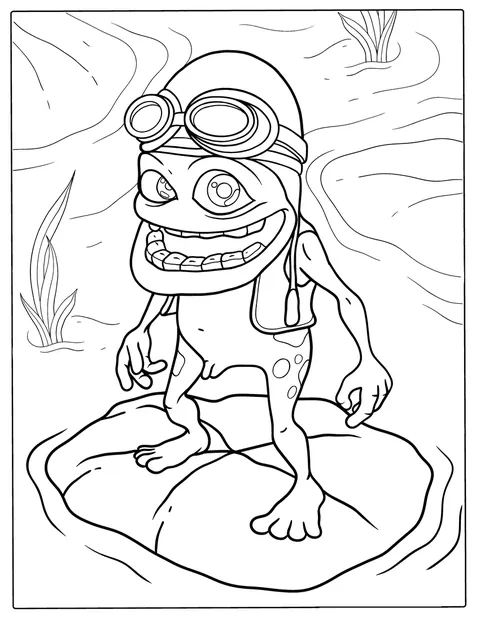 Crazy Frog posa con su expresión traviesa y su característica postura.