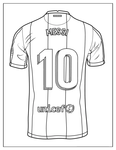 Baksidan av Messis fotbollströja visar hans namn och nummer.