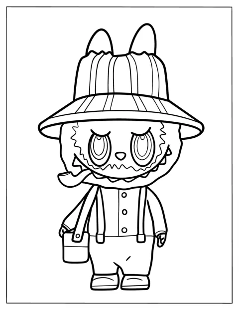 Vincent Van Gogh Labubu Coloring Page