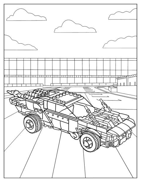 La Batmobile Lego est présentée seule.