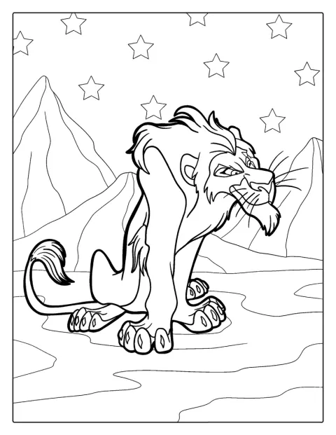 Scar Lion Coloring Sheet