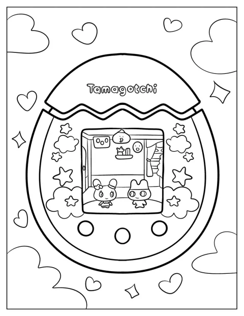 En person passer sine Tamagotchi-kæledyr.
