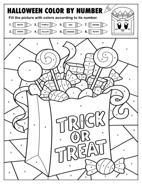 En pose med slik er klar til Halloween-aftenens slik eller ballade.