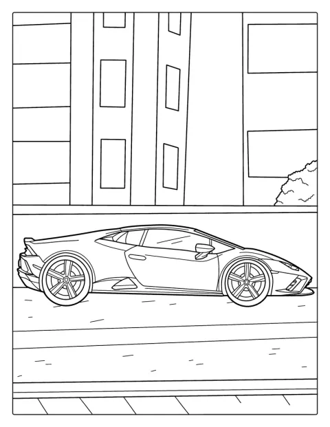 ランボルギーニ・アヴェンタドールを横から見た絵です。