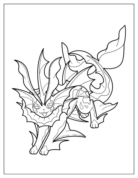 メガシンカしたシャワーズが力強い姿で描かれています。