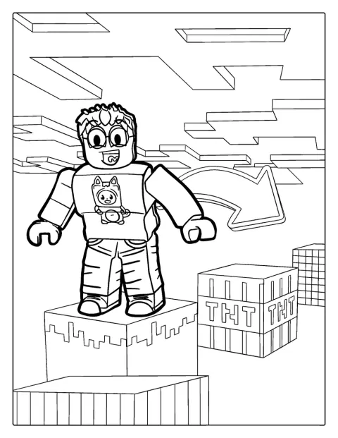 Des éléments de Roblox et de Minecraft sont réunis dans une scène.