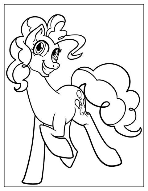 Pinkie Pie egyszerű, részletgazdag minták nélküli ábrázolása látható.