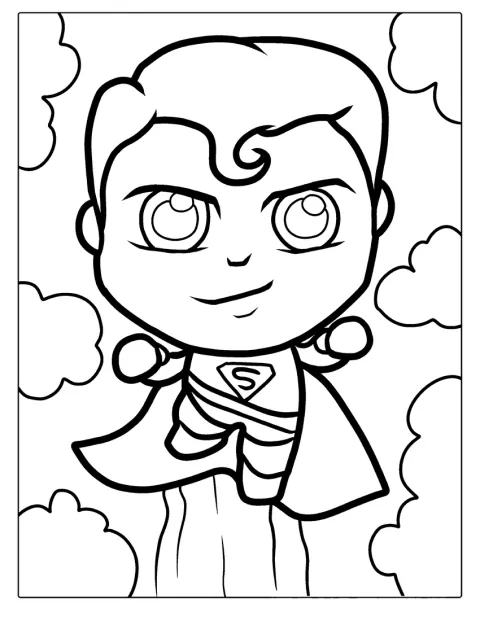 Superman est représenté en personnage kawaii aux traits mignons.