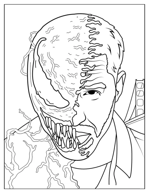 Eddie Brock este prezentat alături de alter ego-ul său, Venom.