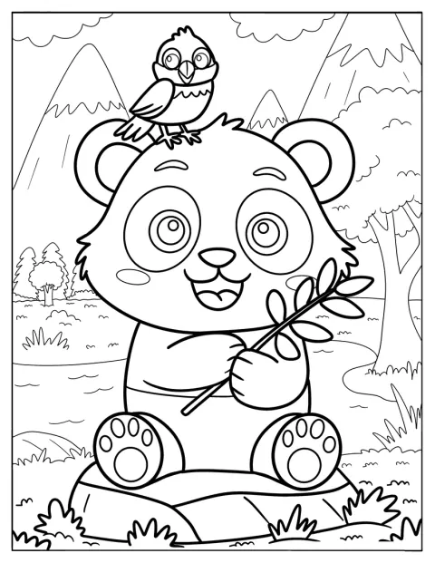 Panda para colorear 23