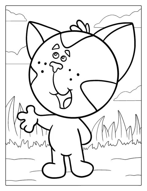 En katt ved navn Periwinkle sitter og ser framover.