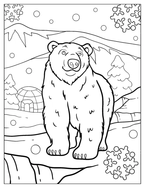 Un orso polare sorride con aria allegra.