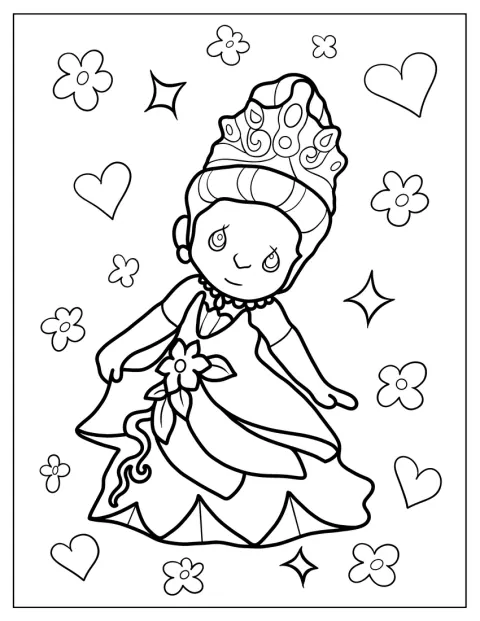 Precious Moments Prinzessin Tiana trägt ein langes Kleid.