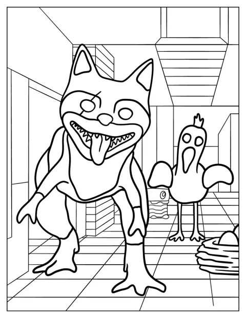 Groźny Kittysaurus stoi obok Opila Bird.