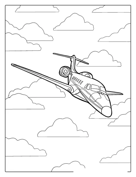 Un avion privat traversează cerul înnorat.
