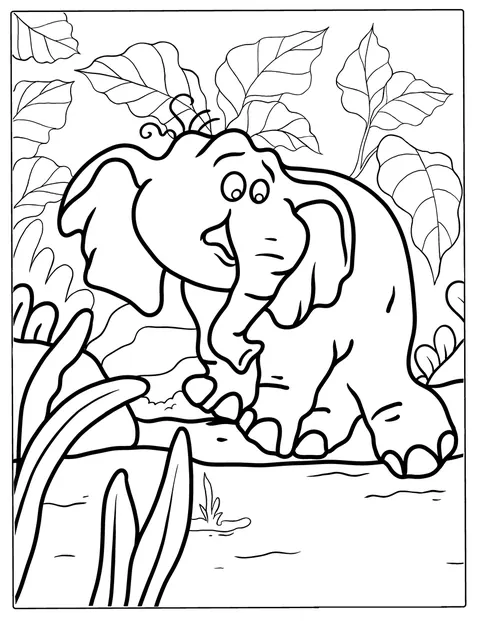 Tantor, o elefante de Tarzan, está de pé com a tromba levantada.