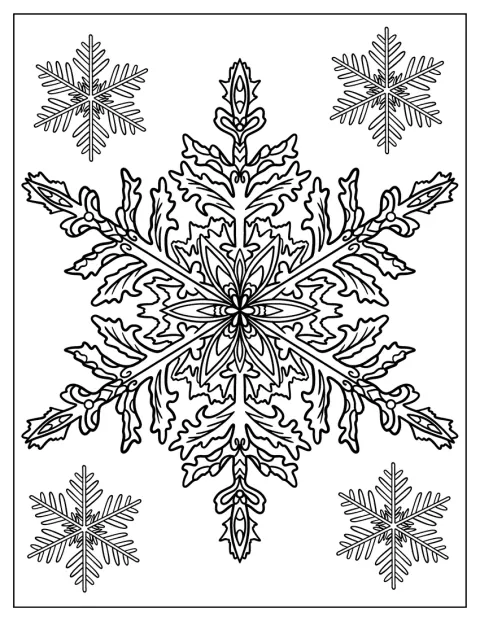 Feine Verästelungen schmücken diese elegante Schneeflocke mit vielen Details.