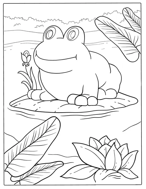 Um sapo aparece em pé, desenhado com linhas simples.