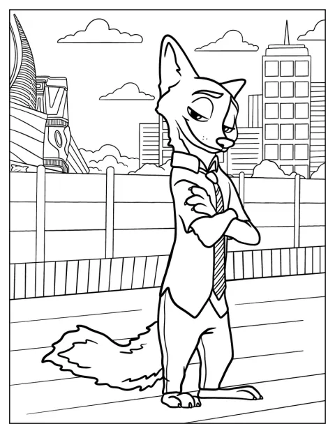 Nick Wilde står med armarna korsade.