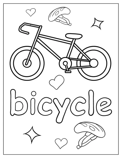 En cykel er vist som et enkelt billedkort.