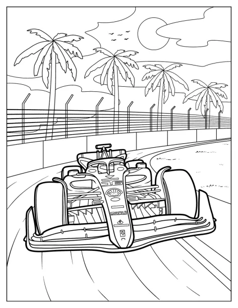 La Ferrari SF-23 roule sur un circuit.