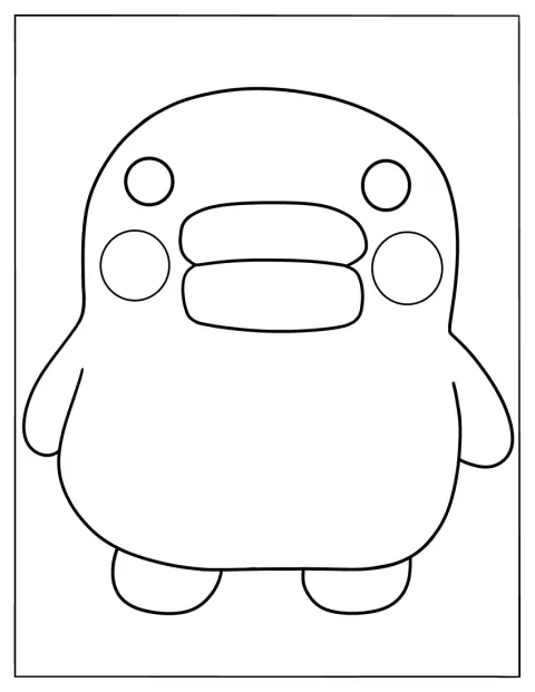 くちぱっちが、正面を向いて立っています。
