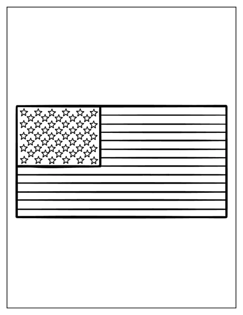 Conturul simplu al steagului american evidențiază stelele și dungile.