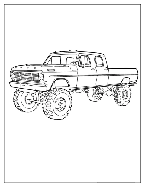 Egy régi Ford pickup körvonalai láthatók oldalnézetben.